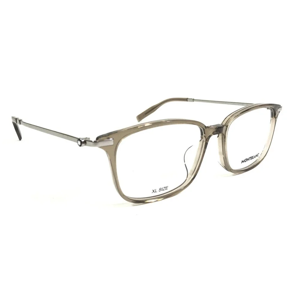 Montblanc Eyeglasses Frame MB0315OA 008 Clear Brown Silver Asian Fit 56-17-150